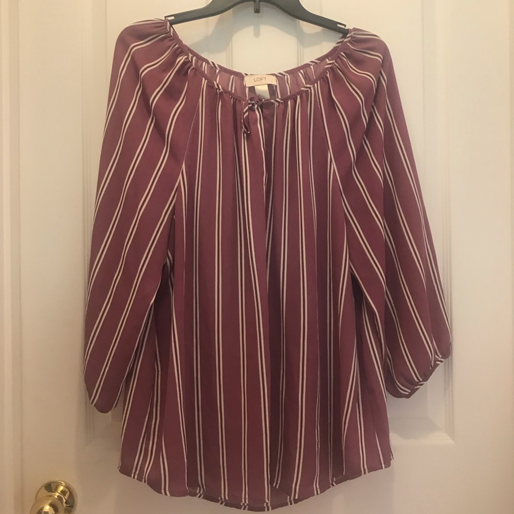 Ann Taylor Loft Purple Stripe Blouse